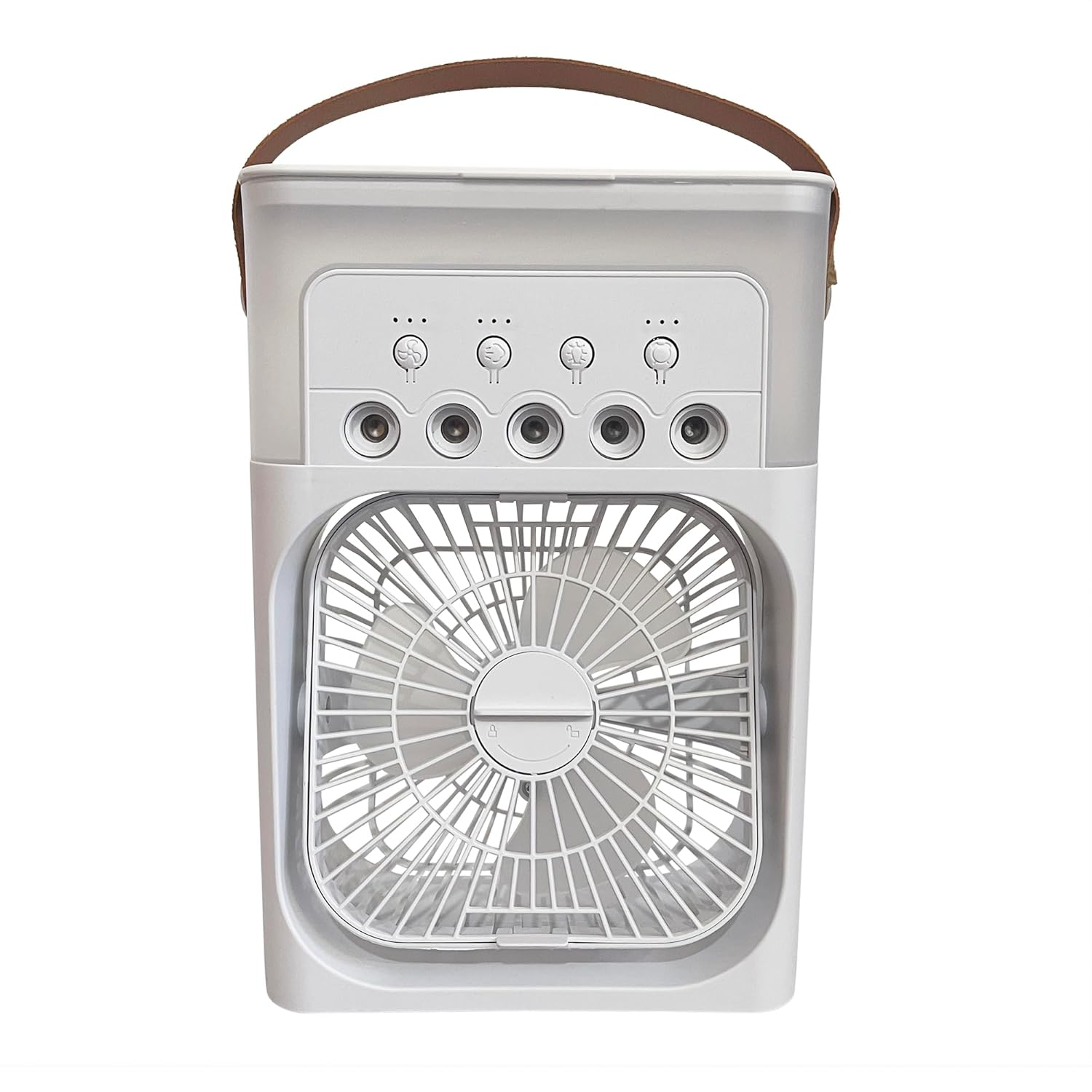 Tikkitots Portable Mini Room Air Cooler Fan | USB Powered | 3 Wind Speeds 3 Mist Modes 7 Colour LED Light & Timer | Compact AC for Home Office Travel | Multicolour | Pack of 1