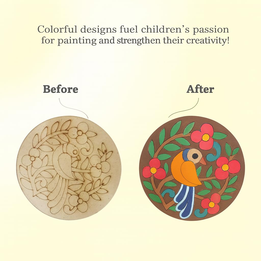 Tikkitots Mandala Painting Kit with Acrylic Colours | 4 Inch Pre Marked Canvas | DIY Art for Beginners Adults & Kids | Fun Easy & Relaxing Creative Craft Set | Gifting & Home Decor