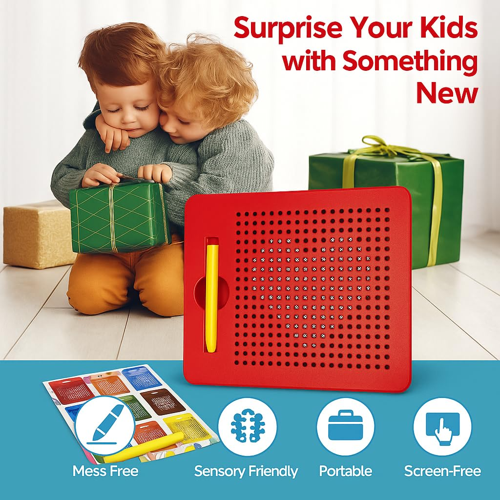 Tikkitots Educational Magnetic Drawing Pad for Kids | Learning & Fun Drawing Activity Board | Ideal for Birthday Return Gifts | for Ages 3 and Up | Small Size | Multicolour | Pack of 1