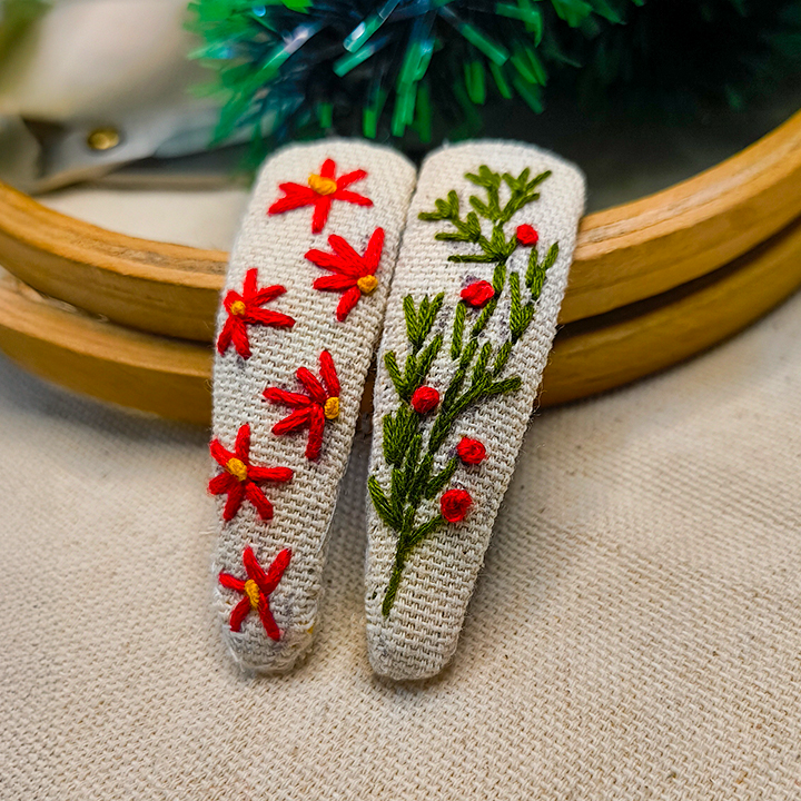 Hand Embroidery Hair Clip - Tik tok